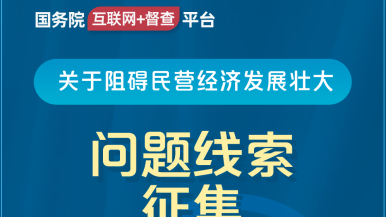 啊啊啊大鸡巴操骚逼国务院“互联网+督查”平台公开征集阻碍民营经济发展壮大问题线索